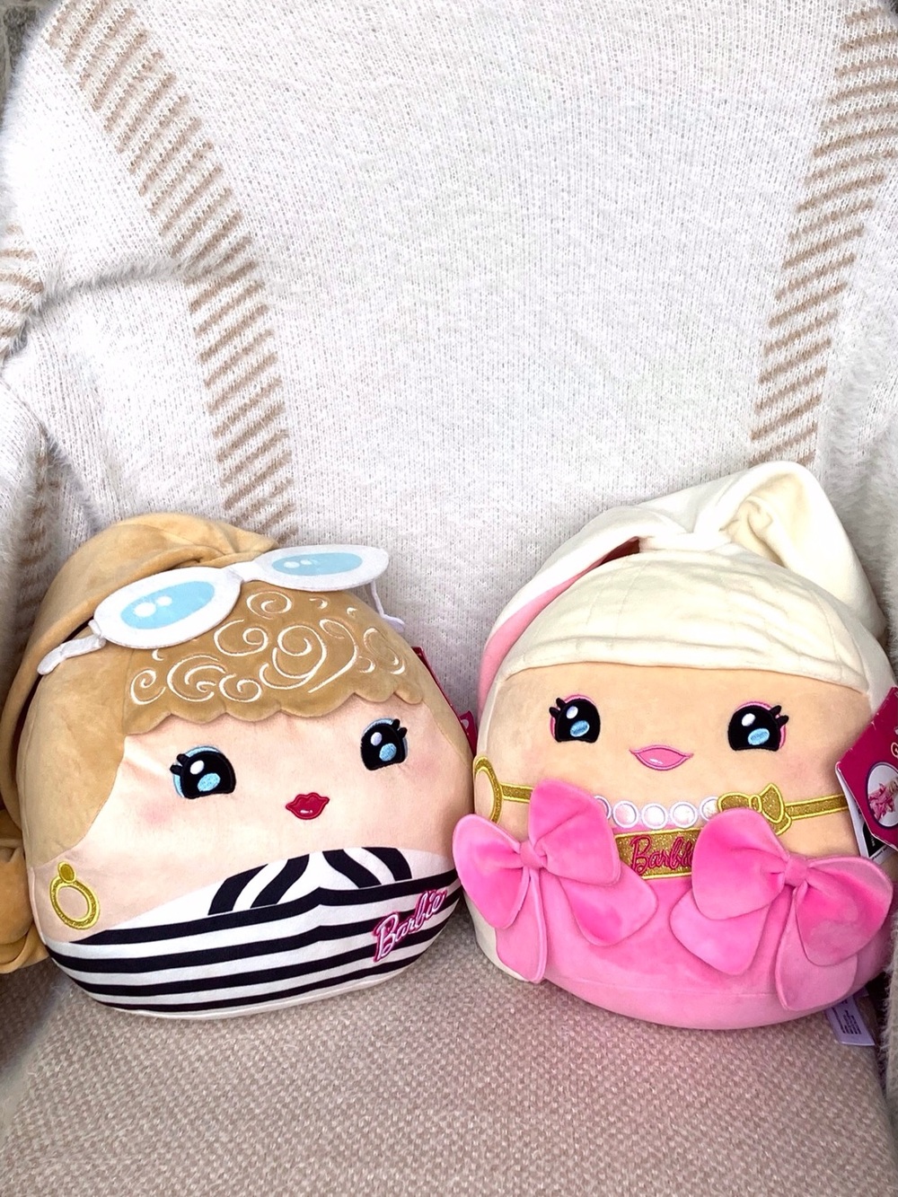 2 X Barbie Cuutopia 10” Plush Mattel Model Number HXG91 & HGX92 Pink Blush Black
